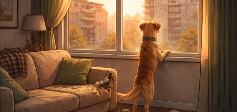 Πώς σκέφτεται ένας σκύλος όταν μένει μόνος στο σπίτι — και τι σημαίνει το περίφημο «άγχος αποχωρισμού»