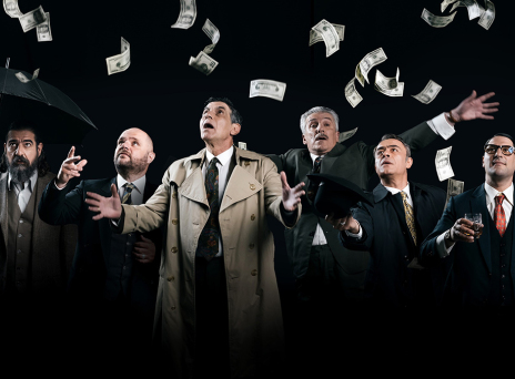 Ο θίασος της παράστασης «Οικόπεδα με θέα». 