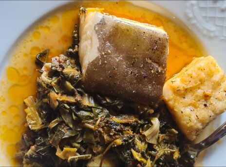 Μπακαλιάρος με χόρτα