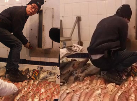  Το ψάρι βρωμάει από το... παπούτσι: Η απίστευτη σκηνή σε ψαραγορά της Νέας Υόρκης (video)