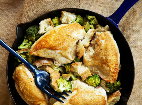 Κοτόπουλο με μπρόκολο στο τηγάνι