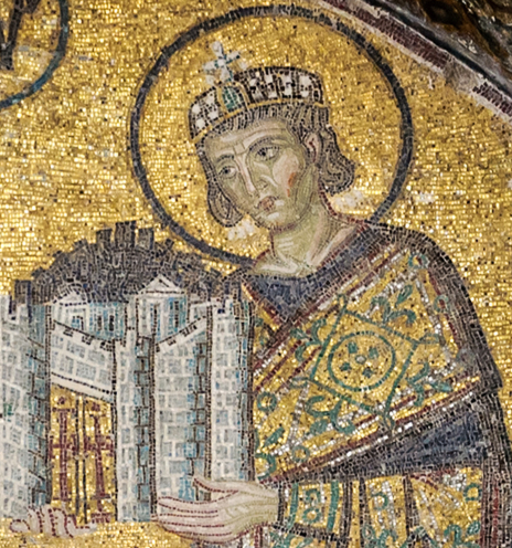 Ο Άγιος Κωνσταντίνος, ψηφιδωτό στον Ι.Ν. Αγιάς Σοφιάς (Κωνσταντινούπολη), π. 1000