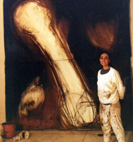 Η Βάνα Ξένου στο εργαστήριο της το 1995