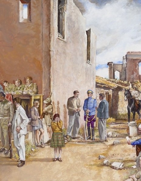Αλέκος Λεβίδης, Δίκη, 71 x 125 εκ., μικτή τεχνική σε ξύλο, 2025