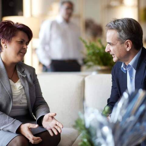 Θεσσαλονίκη: Την Αναστασία Καλαλίδου, πολύτεκνη αγρότισσα από την Πέλλα συνάντησε ο πρωθυπουργός	