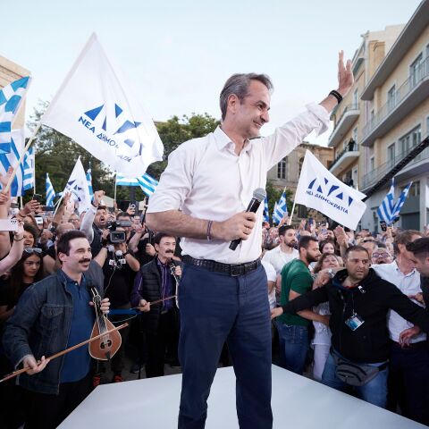 Ο Κυριάκος Μητσοτάκης στο Ηράκλειο