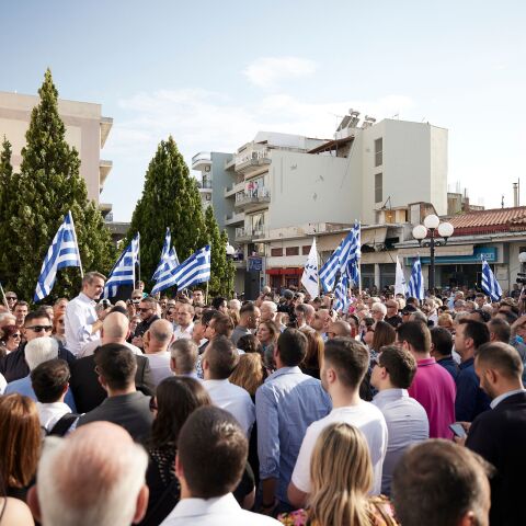 Ο Κυριάκος Μητσοτάκης στον Ασπρόπυργο