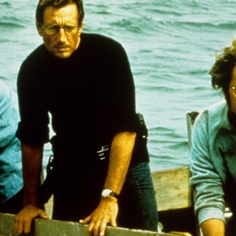 O Ρίτσαρντ Ντρέιφους, o Ρόι Σάιντερ και ο Ρόμπερτ Σο στην ταινία «Τα σαγόνια του καρχαρία».