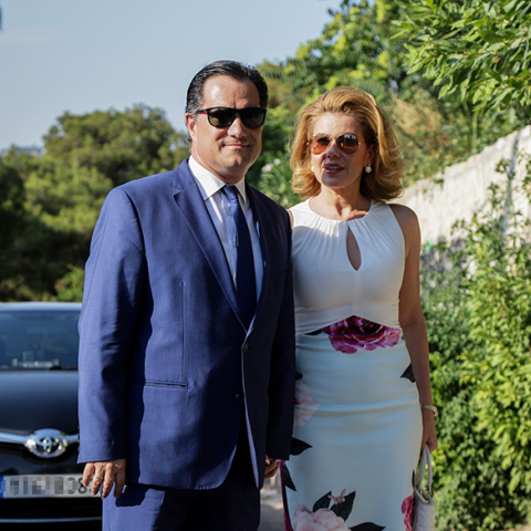 Ο Άδωνις Γεωργιάδης και η Ευγενία Μανωλίδου