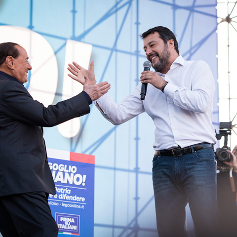 Ο Σίλβιο Μπερλουσκόνι και ο Ματέο Σαλβίνι