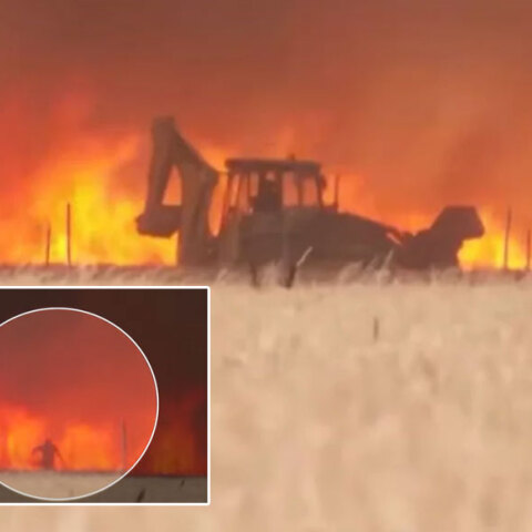 Οδηγός εκσκαφέα στην Ισπανία περικυκλώνεται από τις φλόγες και γλιτώνει την ύστατη στιγμή