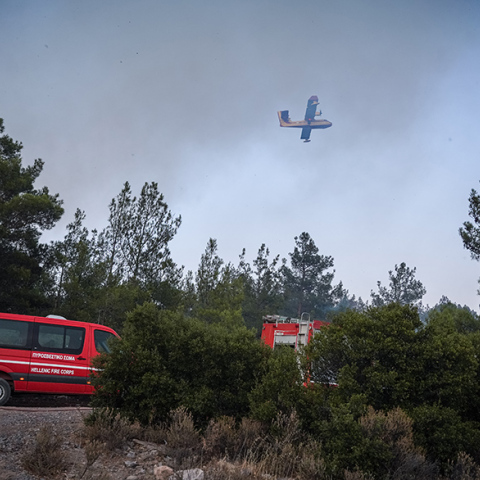Υπό μερικό έλεγχο η φωτιά στο Κορωπί