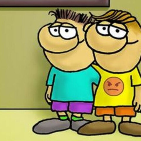 Ο Θανασάκης και ο φίλος του σε σκίτσο του Αρκά