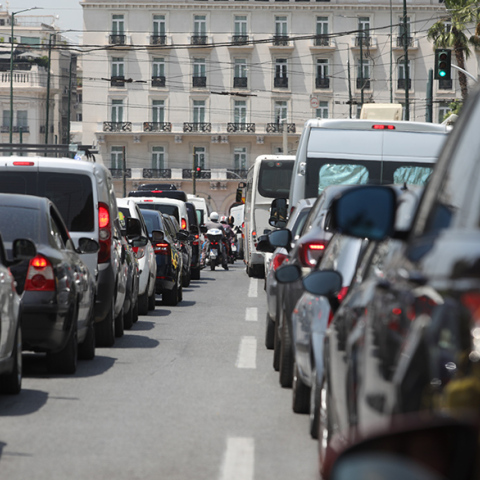 Μποτιλιάρισμα στο κέντρο της Αθήνας