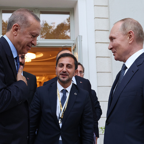 Ο Ρετζέπ Ταγίπ Ερντογάν και ο Βλαντιμίρ Πούτιν