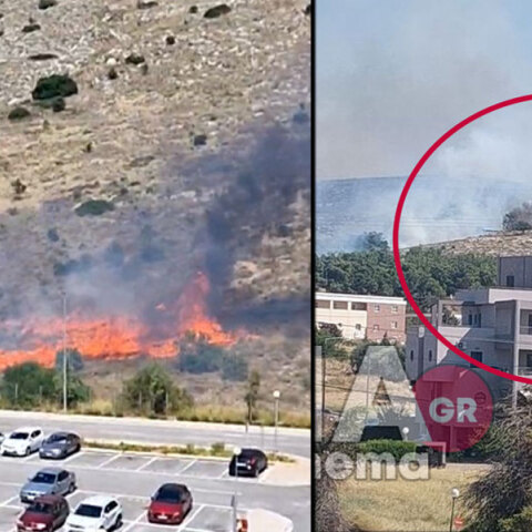 Κοντά σε σπίτια και αυτοκίνητο έφθασε η φωτιά στη Χαλκίδα