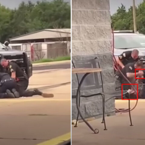 Αστυνομικοί ξυλοκοπούν ακινητοποιημένο άνδρα στην άσφαλτο