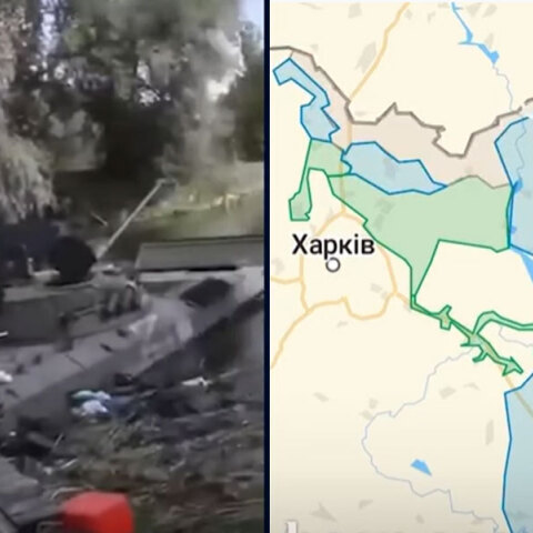 Εγκαταλελειμμένα ρωσικά τανκ και ο χάρτης της ουκρανικής προέλασης στο Χάρκοβο