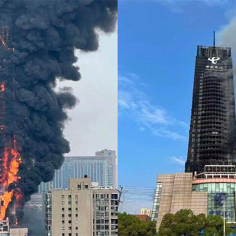 Μεγάλη πυρκαγιά σε ουρανοξύστη στην Κίνα