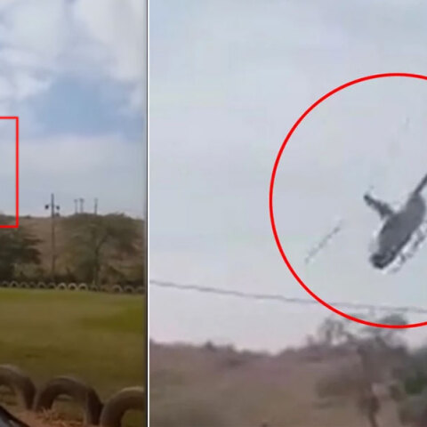 Η στιγμή που το ελικόπτερο βρίσκει στα καλώδια ρεύματος