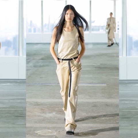 Το δερμάτινο ύφασμα που παρουσίασαν ο οίκος Peter Do και η startup βιοτεχνολογίας TômTex στην Εβδομάδα Μόδας της Νέας Υόρκης.