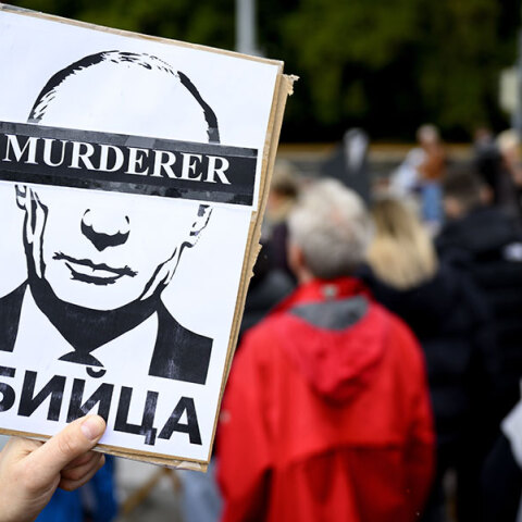 Διαδήλωση κατά του Πούτιν και του πολέμου στην Ουκρανία