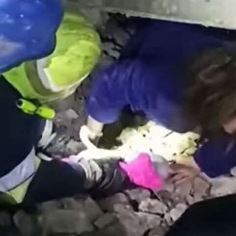 Γυναίκα απεγκλωβίζεται από διασώστες στη Ζαπορίζια της Ουκρανίας