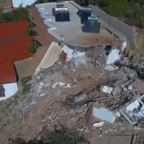 Βίντεο από drone δείχνει την καταστροφή που προκάλεσε η κατολίσθηση στην κρήτη