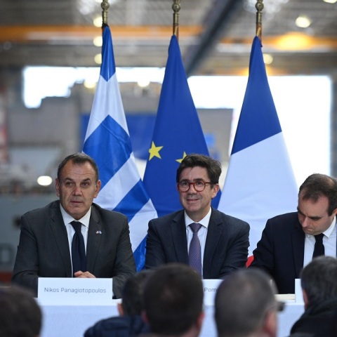 Ν. Παναγιωτόπουλος: Ισχυρή η θέληση Γαλλίας και Ελλάδας για σταθερότητα και ευημερία στην Αν. Μεσόγειο - Ορόσημο η καθέλκυση της πρώτης φρεγάτας FD1 FR1	