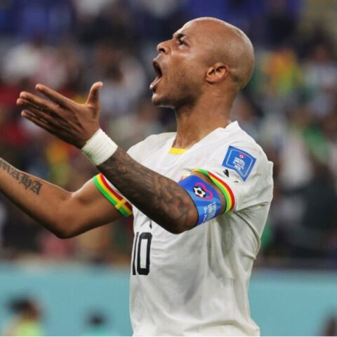 Ο Αγιού πανηγυρίζει το γκολ του κόντρα στην Πορτογαλία στο παιχνίδι με την Γκάνα για το Μουντιάλ του Κατάρ