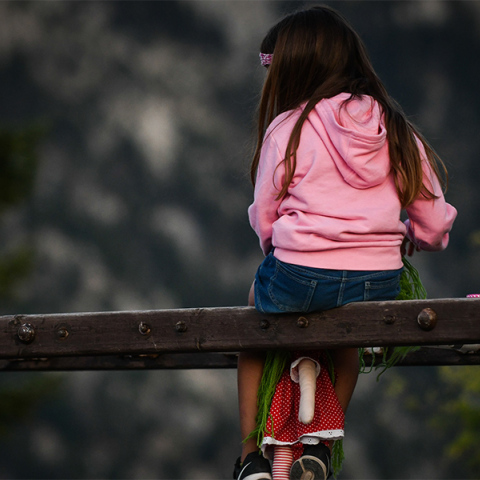 Μικρό κορίτσι στην παιδική χαρά
