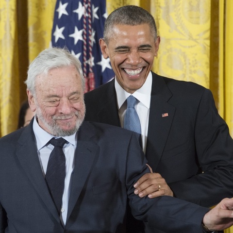 Ο Στίβεν Σόντχαιμ με τον Μπαράκ Ομπάμα