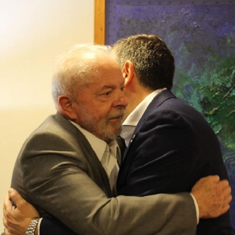 Συνάντηση του προέδρου του ΣΥΡΙΖΑ-ΠΣ Αλέξη Τσίπρα με τον εκλεγμένο πρόεδρο της Βραζιλίας Λουίς Ινάσιου Λούλα ντα Σίλβα