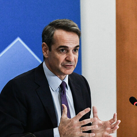 Ο πρωθυπουργός Κυριάκος Μητσοτάκης στην πρώτη θεματική συνέντευξη Τύπου