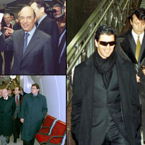 Κώστας Σημίτης, Κωστής Στεφανόπουλος και Σάκης Ρουβάς στα εγκαίνια του Μετρό της Αθήνας το 2000