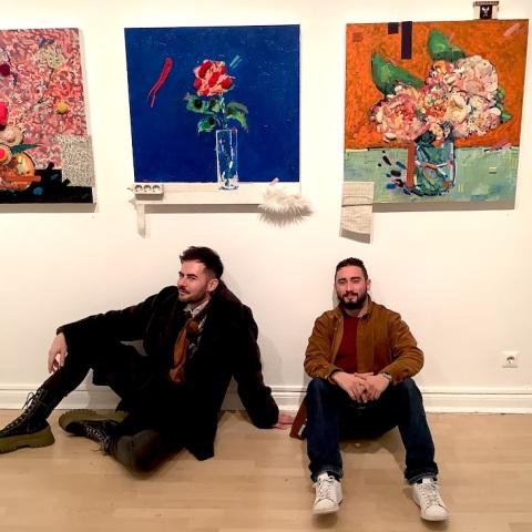 Ο Φώτιος Μπάλας και ο Γιώργος Πανταζής στην γκαλερί Λόλα Νικολάου