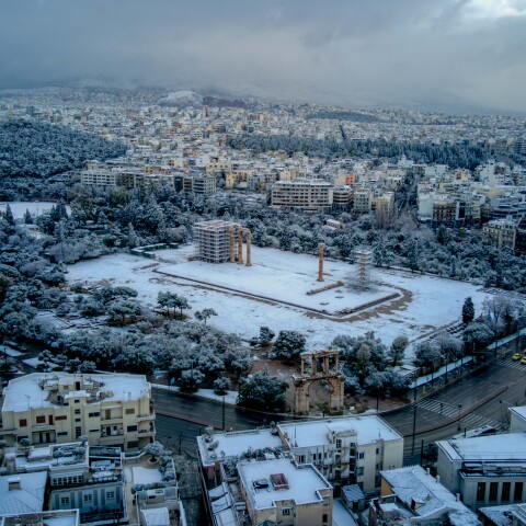 Χιονόπτωση στην Αθήνα - Κακοκαιρία «Μπάρμπαρα»