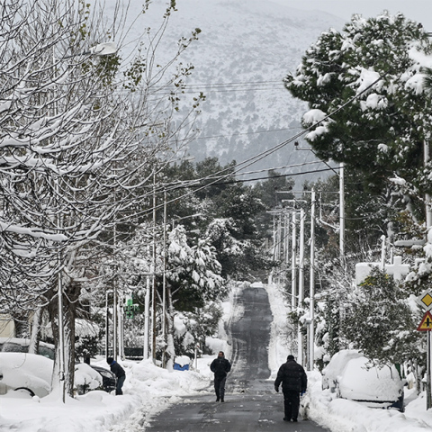 Χιόνια στα βόρεια προάστια της Αττικής