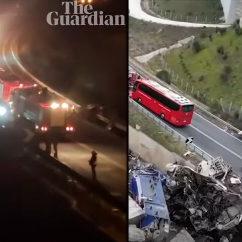 Εικόνες του Guardian μετά τη σύγκρουση τρένων στα Τέμπη