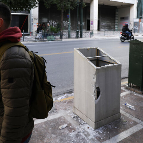 Βανδαλισμός στο μνημείο της Marfin