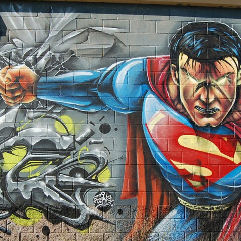 Mural για τον Σούπερμαν, τον ήρωα της DC Comics
