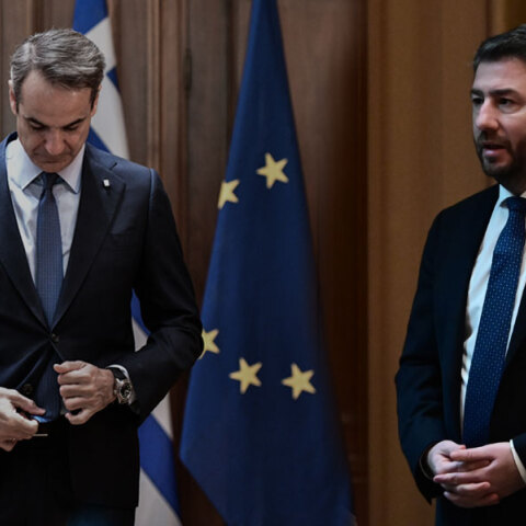 Κυριάκος Μητσοτάκης και Νίκος Ανδρουλάκης