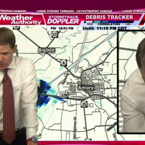 Μετεωρολόγος προσεύχεται on air για τον ανεμοστρόβιλο στο Μισισίπι