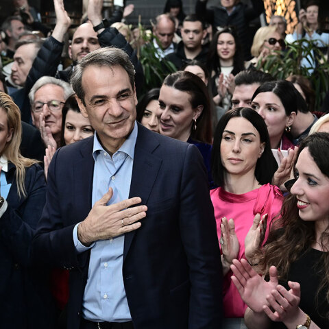 Ο Κυριάκος Μητσοτάκης στη Γλυφάδα