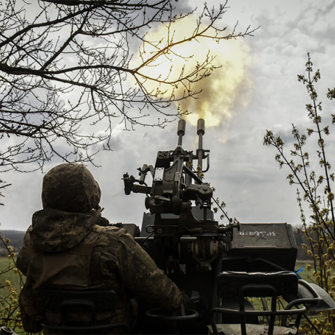 Ουκρανός στρατιώτης σε άρμα μάχης