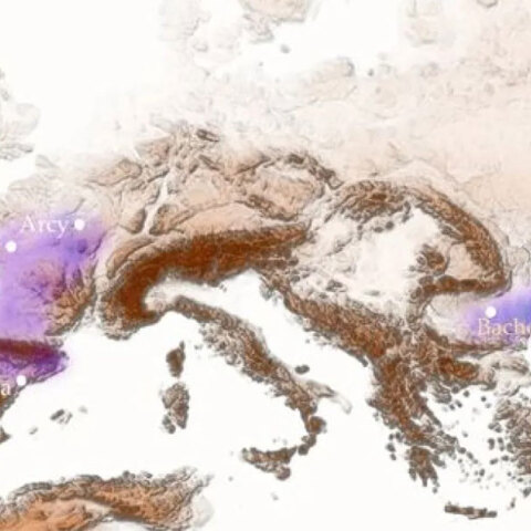 Χάρτης με τις μετακινήσεις των πρώτων Sapiens στην Ευρώπη