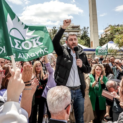 Ο Νίκος Ανδρουλάκης στη Νέα Σμύρνη