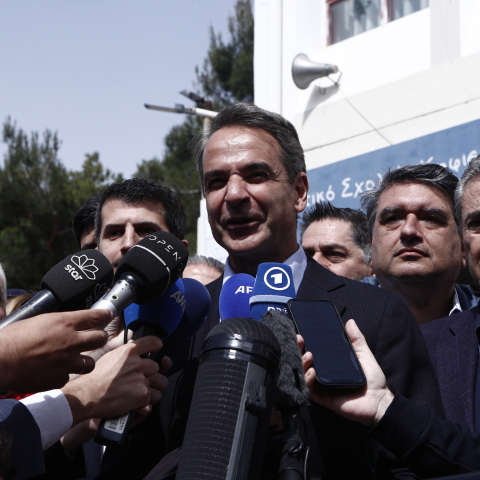 Ο Κυριάκος Μητσοτάκης αφού ψήφισε