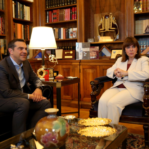 Ο Αλέξης Τσίπρας με την Κατερίνα Σακελλαροπούλου