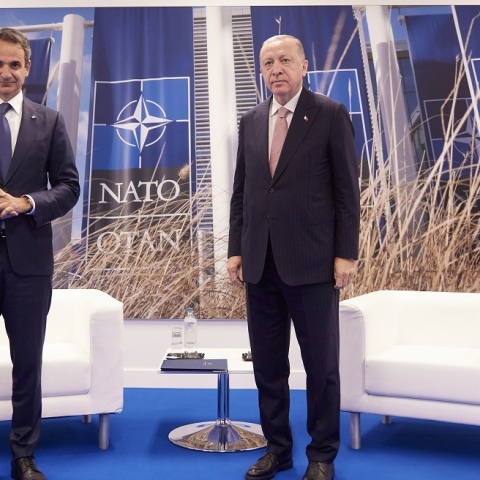 Ο Κυριάκος Μητσοτάκης με τον Ρετζέπ Ταγίπ Ερντογάν